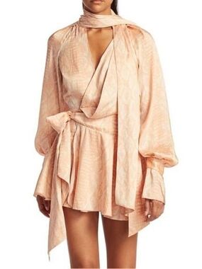 Acler Satin Jacquard Wrap Mini Dress Size 2